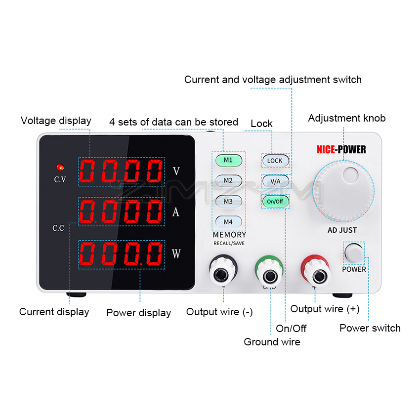 Fonte de alimentação regulada  - High Precision Adjustable Lab Power Supply 120V 3A avaliação e preço